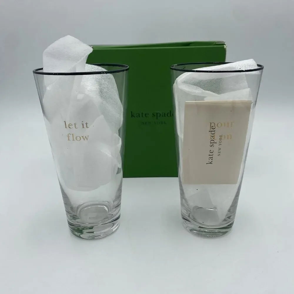 Kate Spade New York Cheers To Us Beer Glass Set Of 2 Lenox
